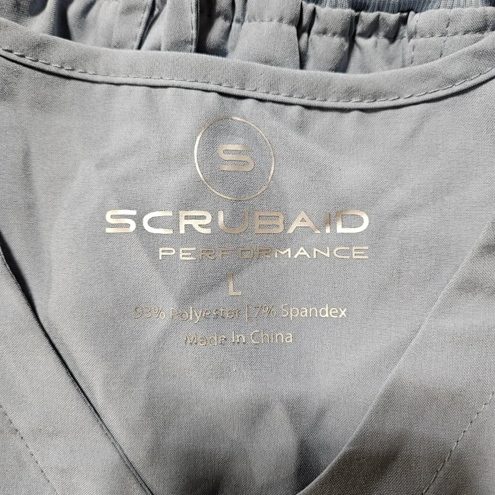 Scrubaid Performance Women Large Light Blue Scrub Set V-Neck Top Jogger